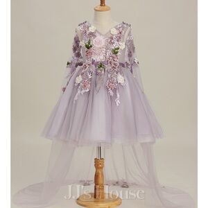JJs House Lilac Floral Embellished Kids Dress